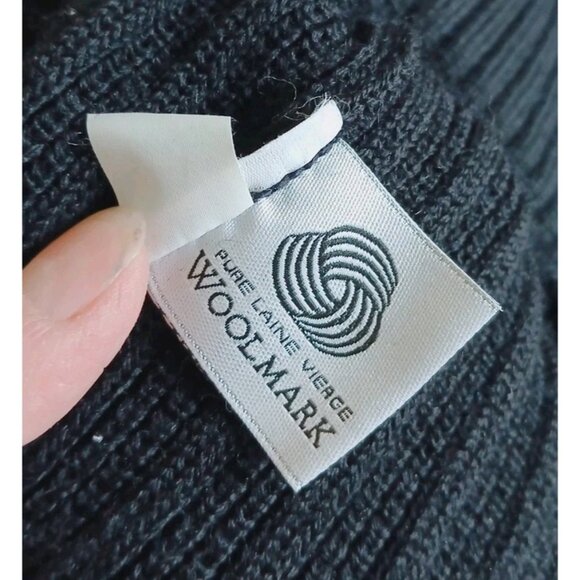 Vintage Saint James Guernsey Sweater Turtleneck Wool Size XXL 48 Black Ribbed - Picture 9 of 11